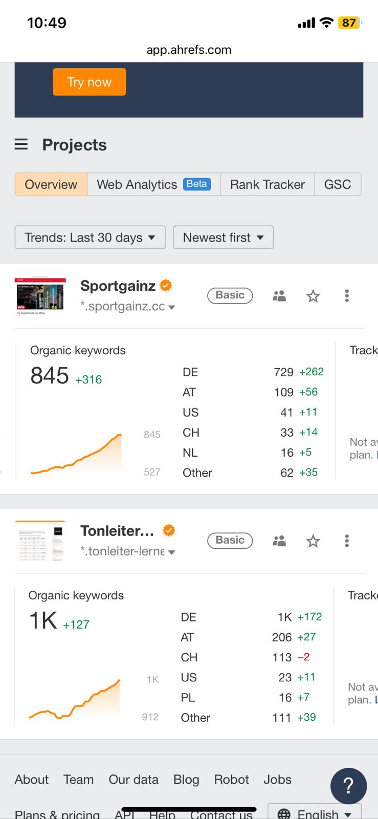 Referenz-Screenshot einer SEO-Optimierung von Brockworks 1